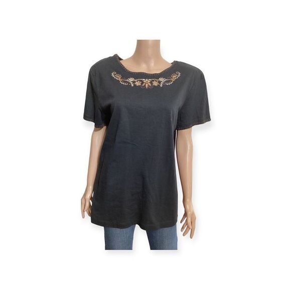 Vintage White Stag Embellished Top L - Picture 1 of 6